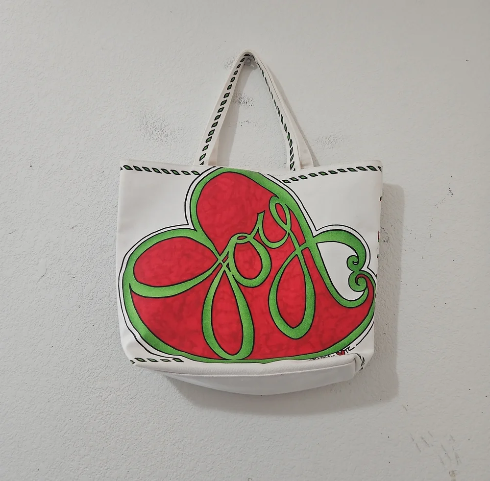 Brighton Love & Joy Holiday Shopping Canvas Tote Bag.